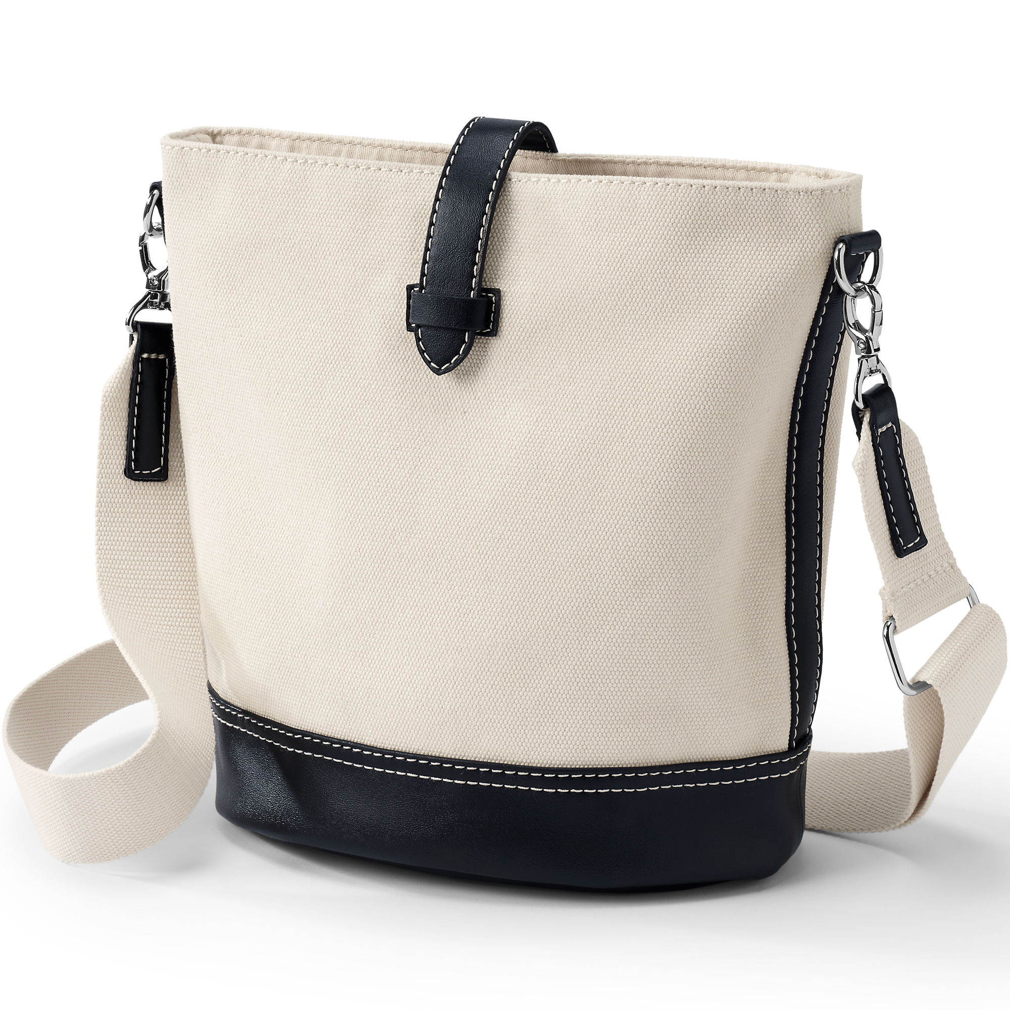 Canvas and Faux Leather Crossbody Bag | Lands' End (US)