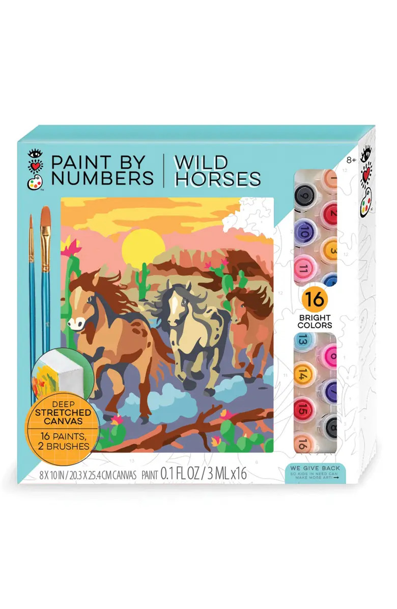 BRIGHT STRIPES Wild Horses Paint by Numbers Art Kit | Nordstrom | Nordstrom