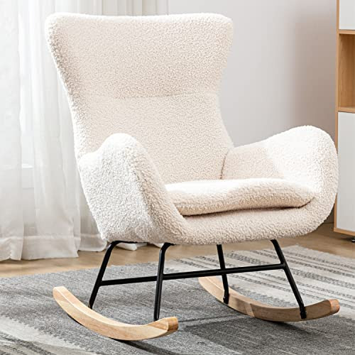 Qtivii Rocker Glider Chair for Nursery, Modern Rocking Chair with High Backrest and Armrests, Com... | Amazon (US)