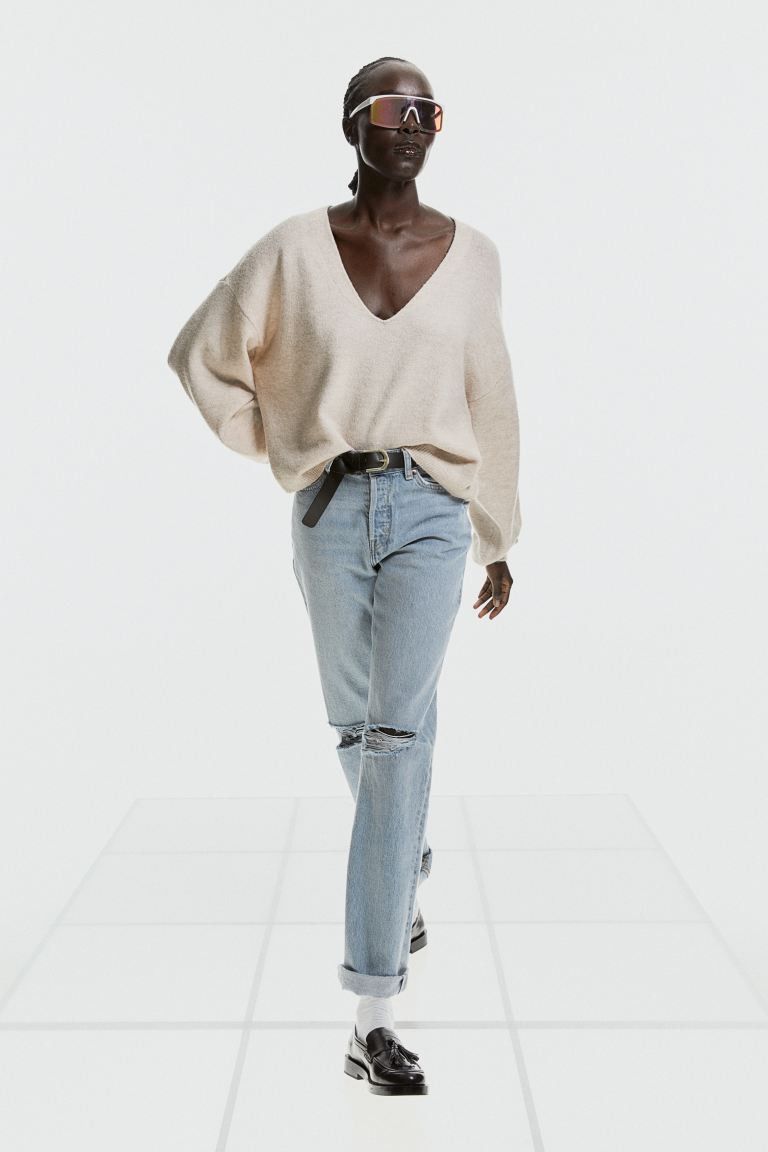 Oversized Sweater | Beige Sweater Sweaters | Spring Sweater | HM Sweater Outfit | Spring 2023 | H&M (US + CA)