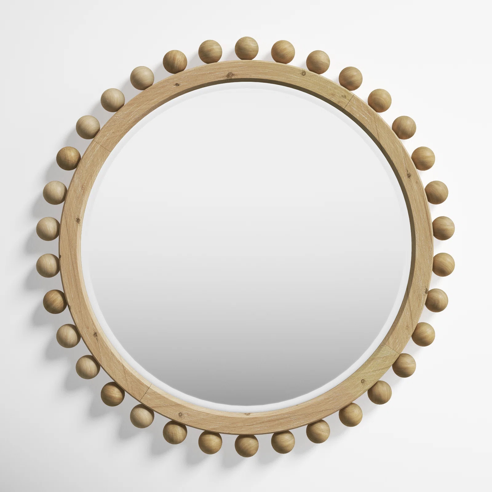 Birch Lane™ Augustine Round Wood Beaded Mirror & Reviews | Wayfair | Wayfair North America