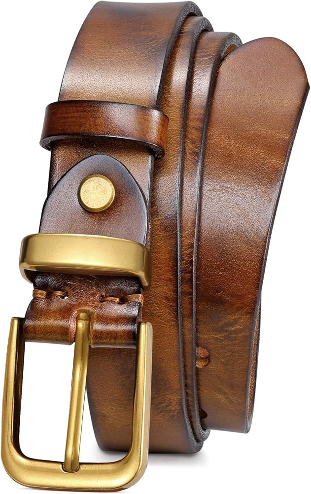 JASGOOD Women Belt Genuine leather Belt with Vintage Metal Buckle,Ladies Full Grain Leather Belt ... | Amazon (US)