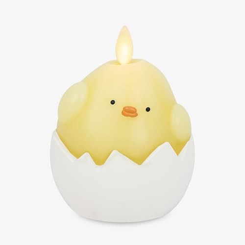Luminara Smooth White Paint on Base of Egg Unscented Flameless Candle Chick Egg - Pale Banana | Amazon (US)