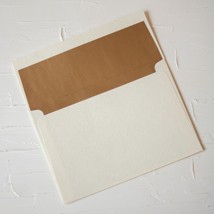 Cream Handmade Paper Regal Gold Lined Envelopes, Set of 10 | Minted