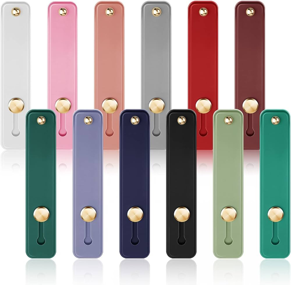 12 Pieces Phone Grip Strap Telescopic Finger Strap Bracket Portable Phone Finger Kickstand Strap ... | Amazon (US)