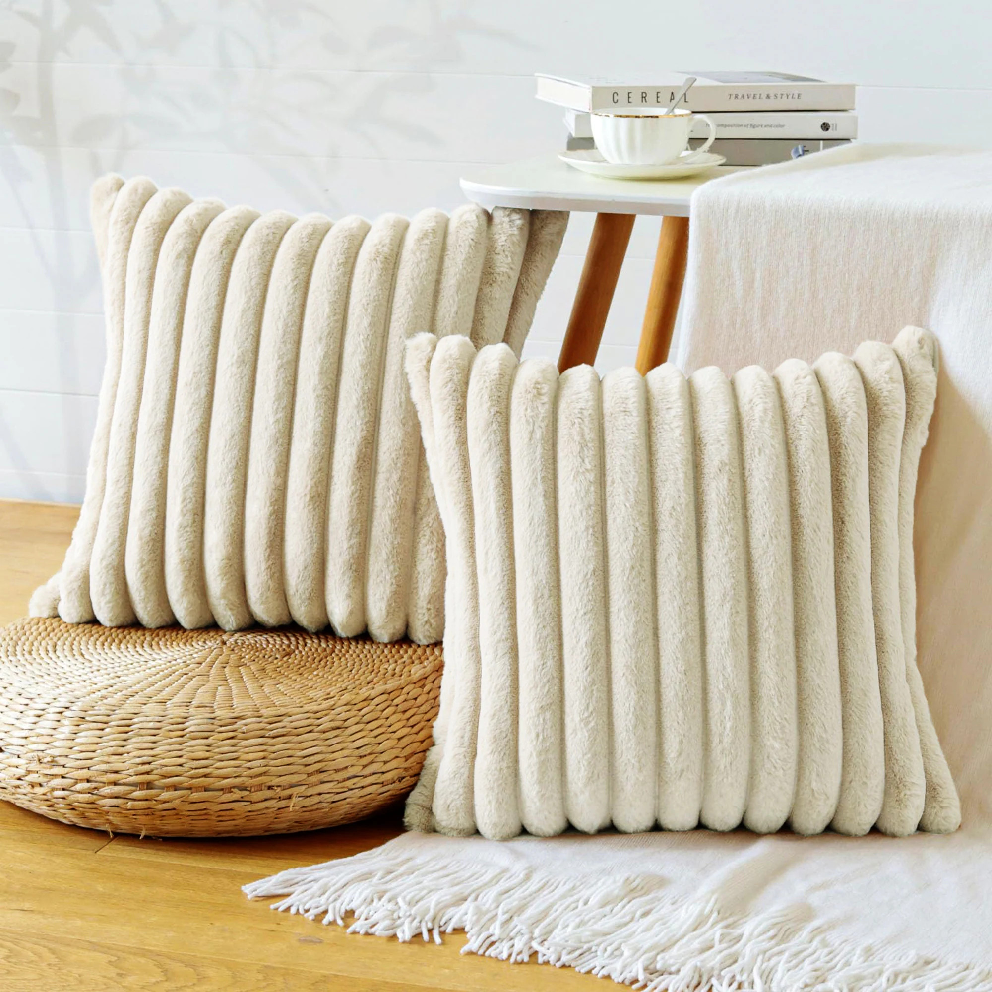 Faux Fur Decorative Throw Pillows for Couch & Bed (Set of 2) | Bed Bath & Beyond