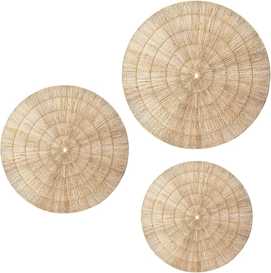Geetery 3 Pieces Wicker Wall Decor Oversized Jute Wall Hanging Basket Round Wicker Wall Decor Wov... | Amazon (US)