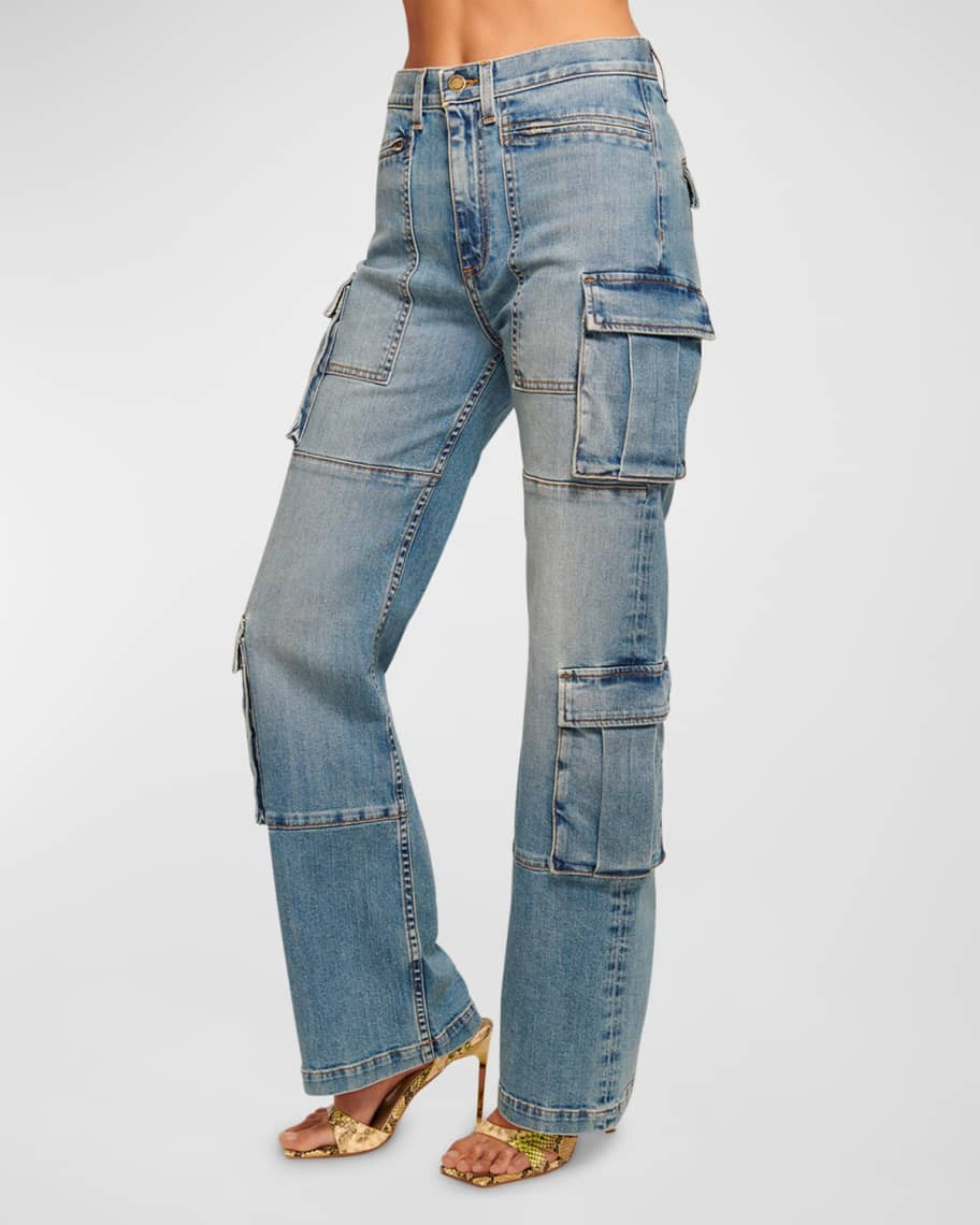 Giana Wide-Leg Cargo Jeans | Neiman Marcus