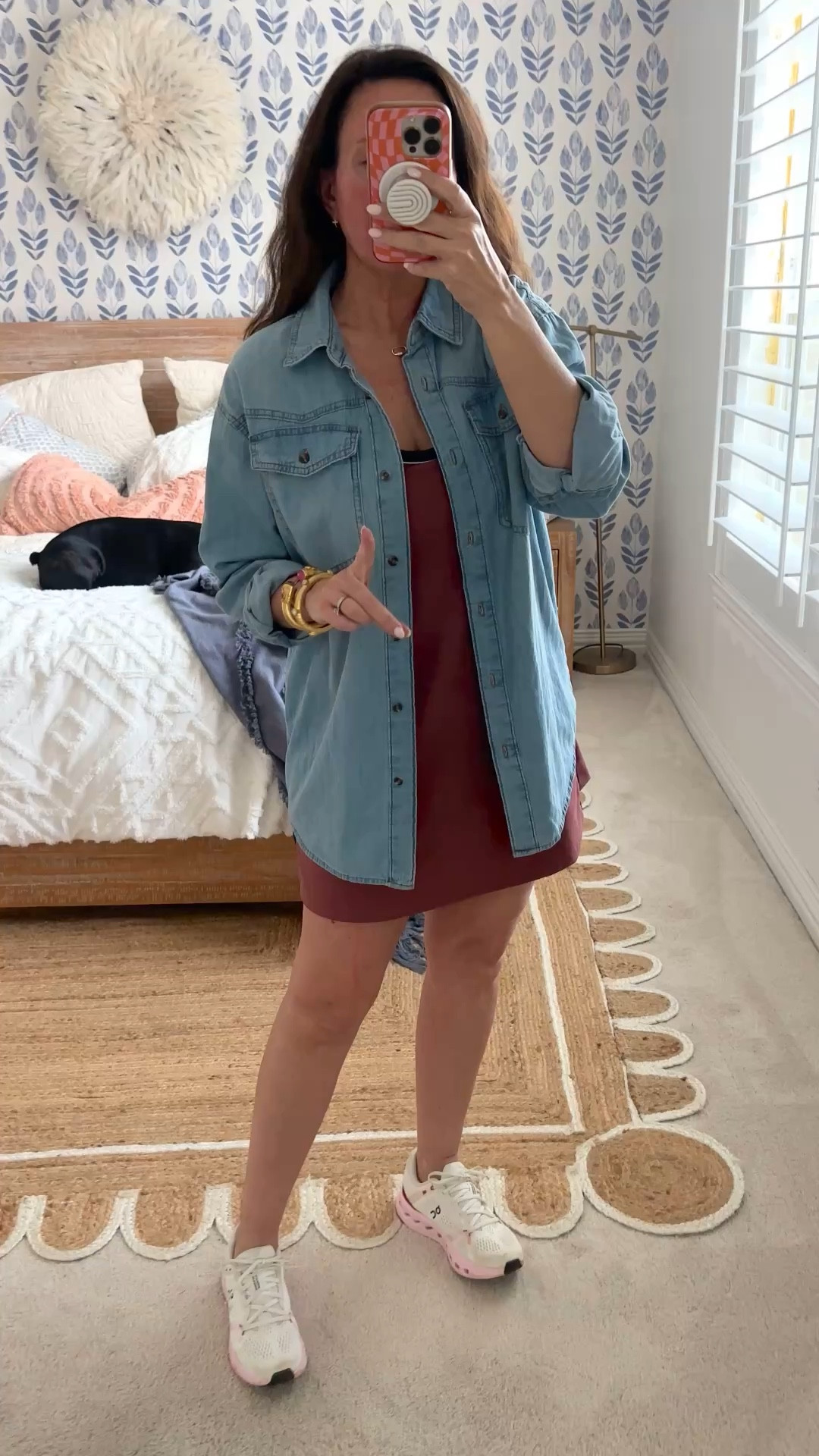 Wearing a small in this oversized chambray shirt! 
Active dress has built in cups and shorts. Split in the back for easy bathroom use...no getting naked to pee! 4 color ways. XS-XXXL. Wearing a medium
.


#LTKootd #LTKmomlife #LTKActive