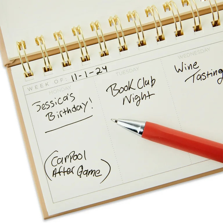 Pen+Gear Weekly Medium (13” x 4”) Dusky Taupe Undated Simulated Leather 80 Sheets Standup Pla... | Walmart (US)