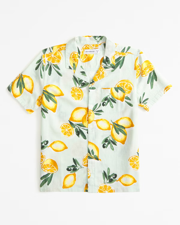 resort short-sleeve linen-blend shirt | Abercrombie & Fitch (US)