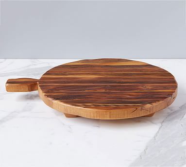 Reclaimed Wood Round Footed Serving Board | Pottery Barn (US)