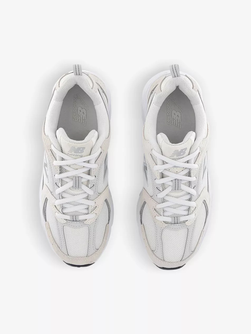 MR530 logo-embossed leather and mesh low-top trainers | Selfridges