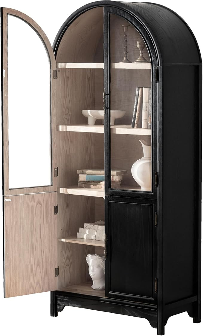 Chogori Solid Wood Arched Storage Cabinet- Natural Wood Veneers& Water Based Paint Finished- Vint... | Amazon (US)