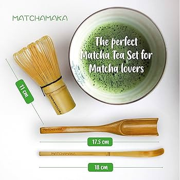 MATCHAMAKA Matcha Whisk Tea Set - Japanese Matcha Whisk (Chasen), Traditional Scoop (Chashaku), T... | Amazon (UK)