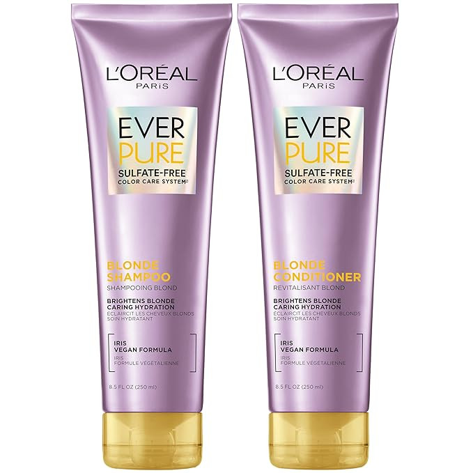 L'Oreal Paris Blonde Sulfate Free Shampoo and Conditioner for Color-Treated Hair, Neutralizes Bra... | Amazon (US)