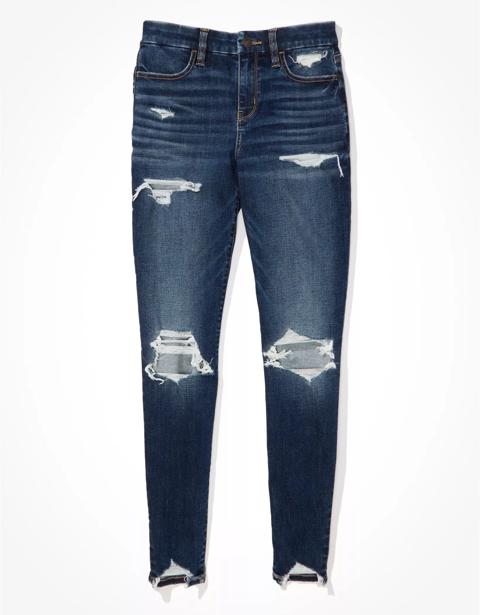 AE Next Level Curvy High-Waisted Ripped Jegging | American Eagle Outfitters (US & CA)
