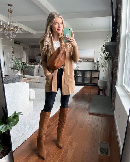 Fall Outfit
Elevated Casual
J. Crew Outfit
Sunday Outfit
Cardigan Blazer
Knee-High Boots
Black Ponte Pants
Faux Leather Belt Bag
Striped Long-Sleeve Tee

#LTKfindsunder100 #LTKSeasonal #LTKover40