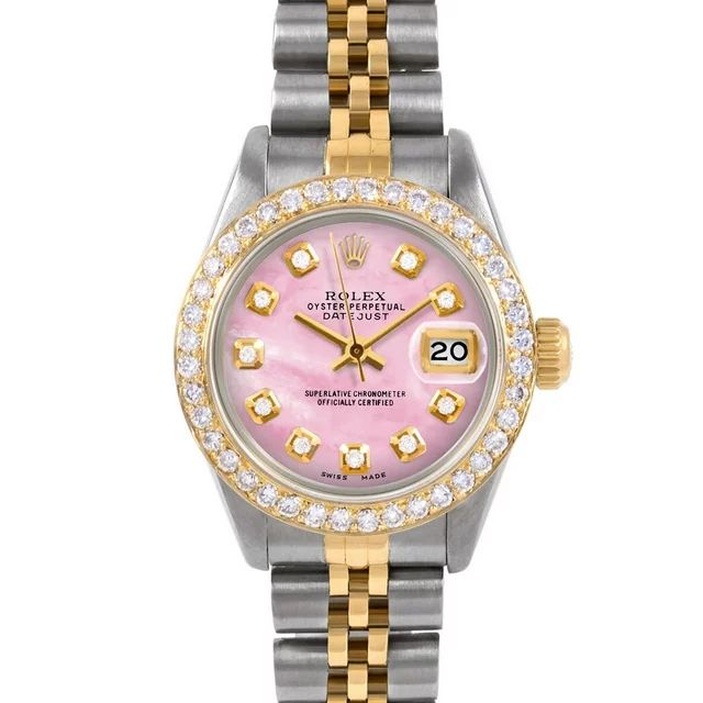 Pre-Owned Rolex 6917 Ladies 26mm Datejust Wristwatch Pink Mother of Pearl Diamond (3 Year Warrant... | Walmart (US)