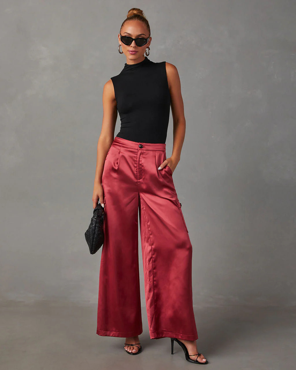 Marena Satin Wide Leg Cargo Pants | VICI