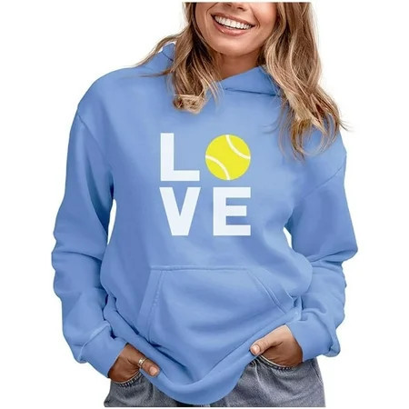 Tstars Women s Tennis Love Sweatshirt - Sporty Graphic Hoodie for Tennis Fans - Perfect Birthday Gift Idea for Tennis Players - Casual Women s Hoodie for Tennis Enthusiasts | Walmart (US)
