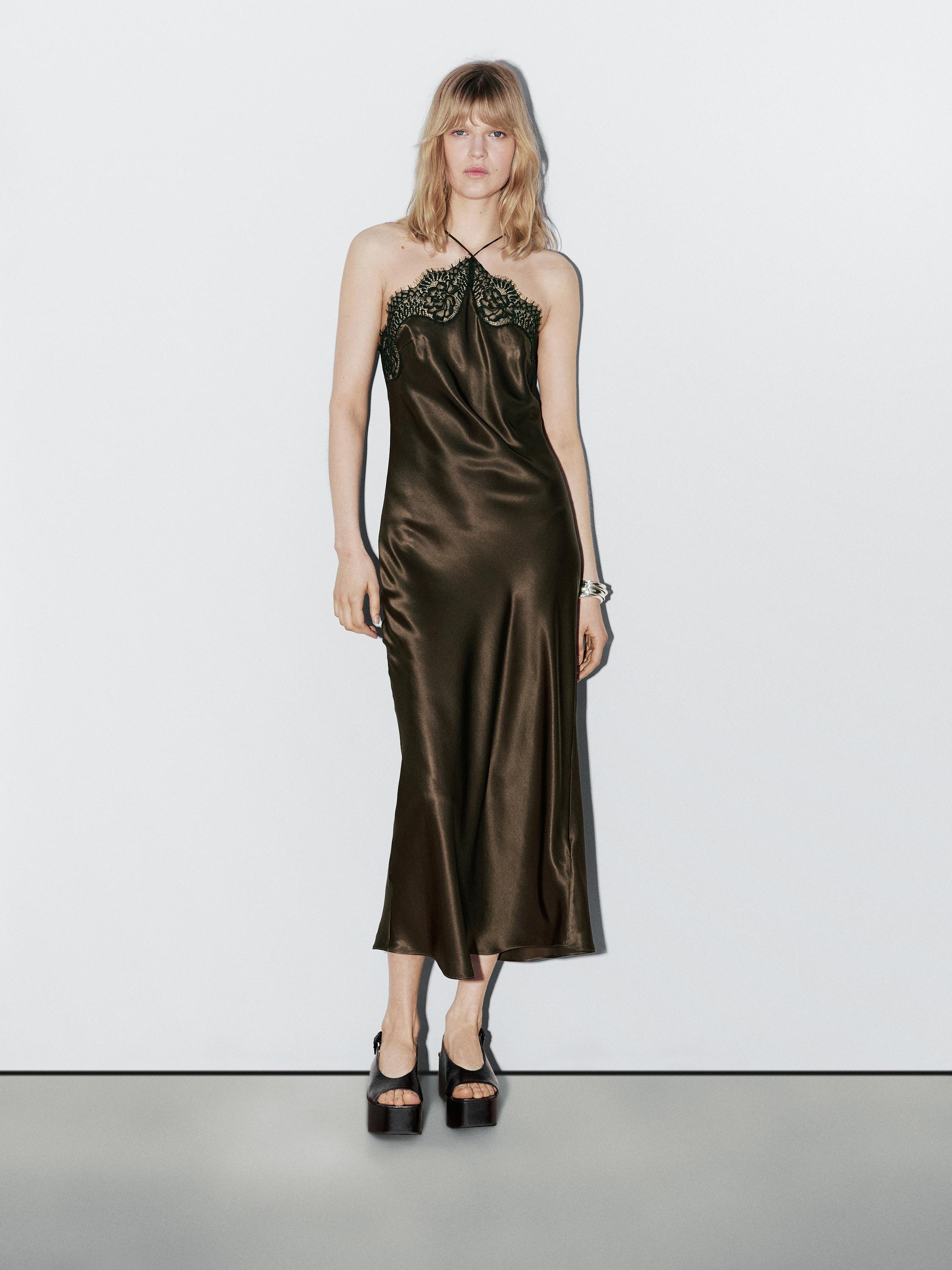 Satin camisole dress - Studio | Massimo Dutti UK