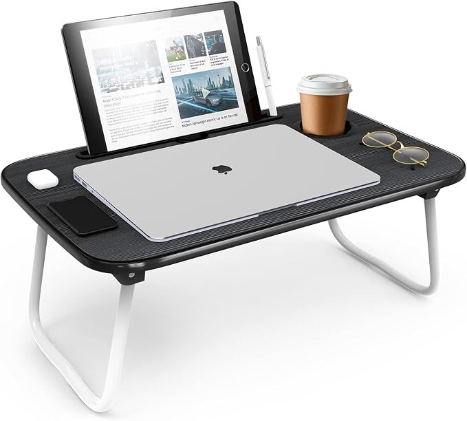 Laptop Bed Tray Table, Laptop Stand, Portable Lap Desks with Foldable Legs, Reading Desk for Sofa... | Amazon (US)