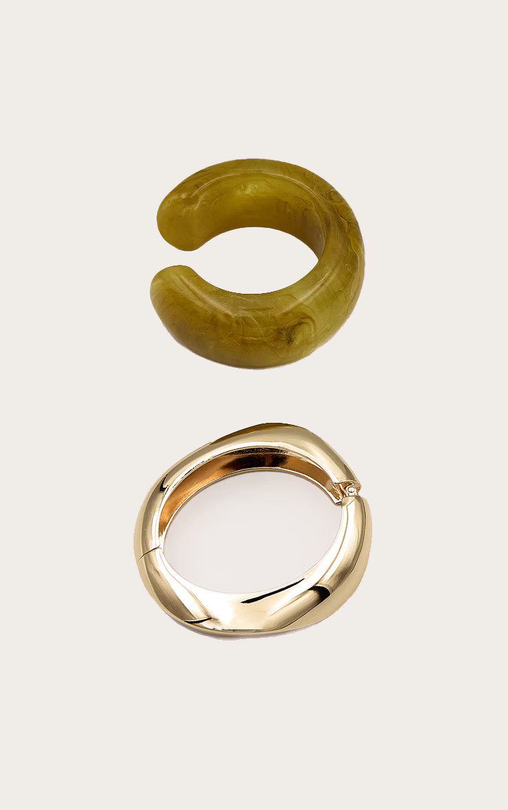 Acrylic and Gold Bangle Multi Pack | PrettyLittleThing UK