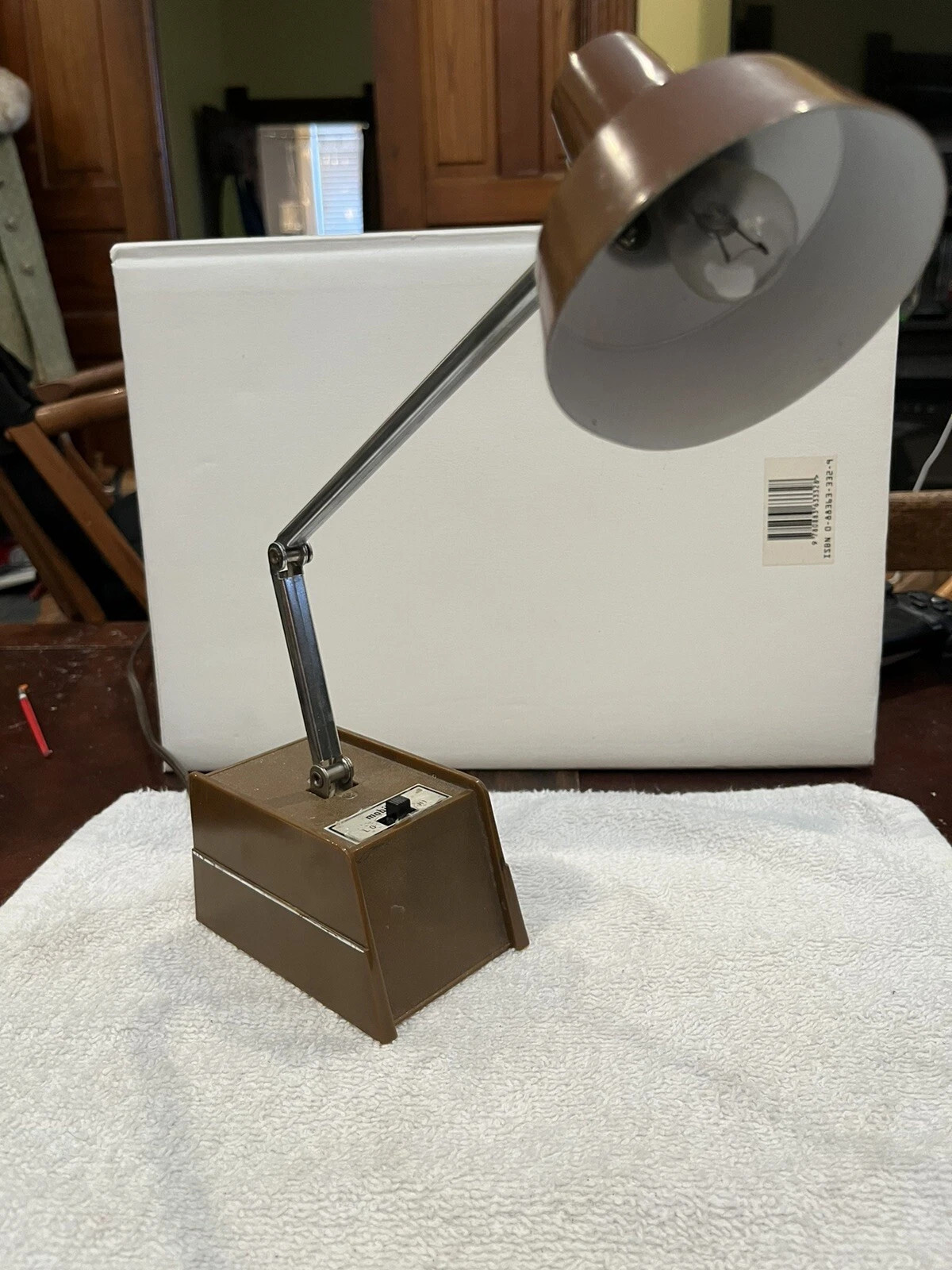 Vintage Telescoping Mobilite Dual Setting Desk Lamp In Brown Tester | eBay US