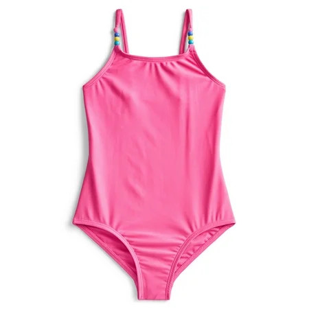 Wonder Nation Girls One-Piece Swimsuit with UPF 50+, Sizes 4-18 & Plus | Walmart (US)