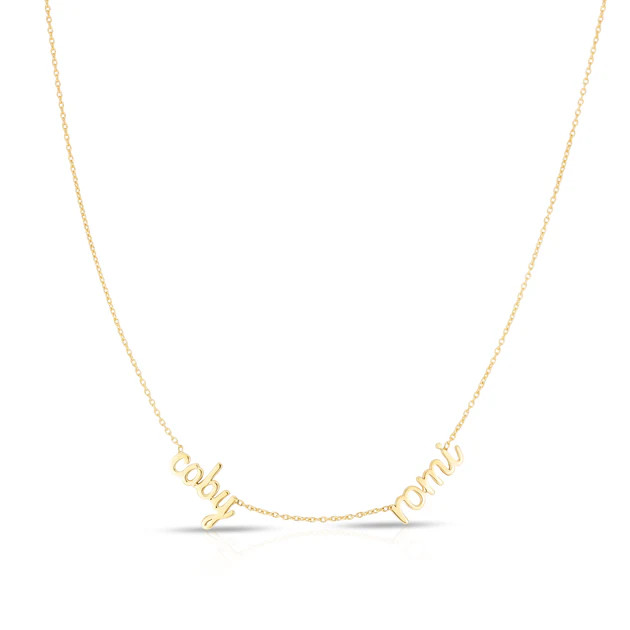 Solid Double Name Necklace | Alexandra Beth