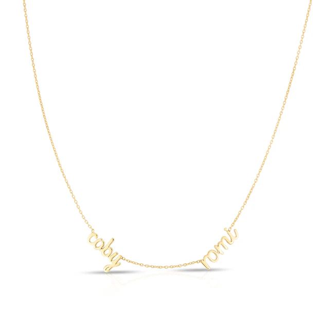 Solid Double Name Necklace | Alexandra Beth