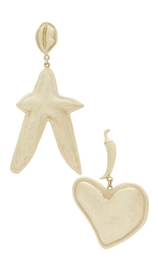 High Roller Heart Star Earrings in Gold | Revolve Clothing (Global)