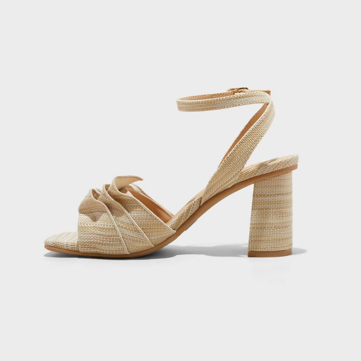 Women's Stassi Raffia Ruffle Heels - A New Day™ Beige | Target