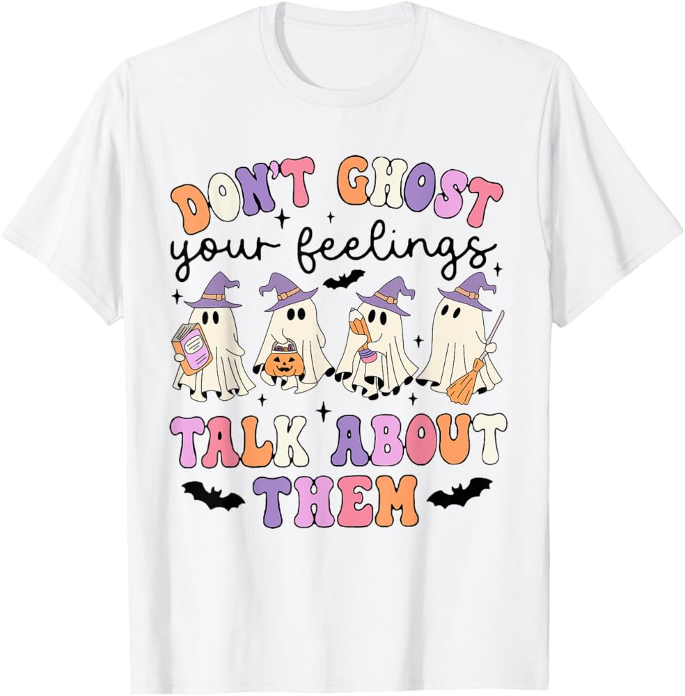 Don't Ghost Your Feeling Talk About Them Counselor Halloween T-Shirt | Amazon (US)