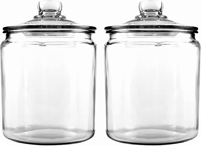 Anchor Hocking Half Gallon Heritage Hill Glass Jar with Lid (2 Pack) | Amazon (US)