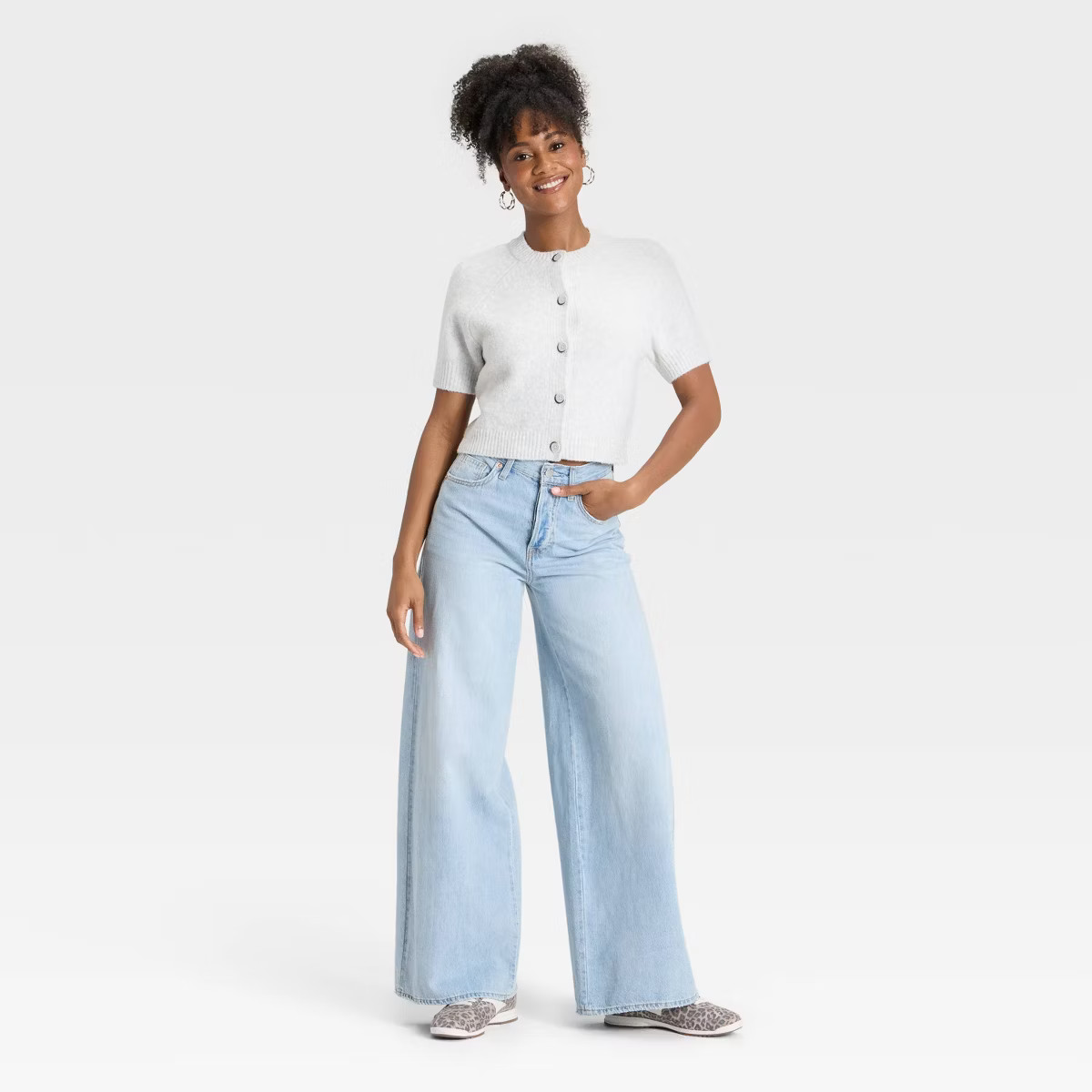 Women's Short Sleeve Cozy Knit Button-Down Cardigan - Universal Thread™ | Target