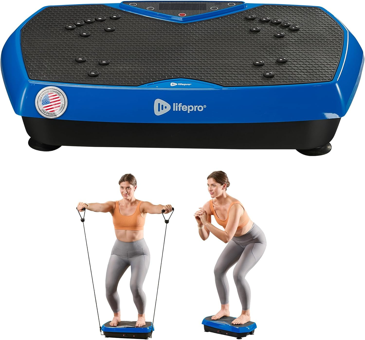 LifePro - HexaPlate Vibration Plate – Whole Body Exercise Machine with Magnetic Acupoints for Muscle Toning & Recovery - Blue | Best Buy U.S.
