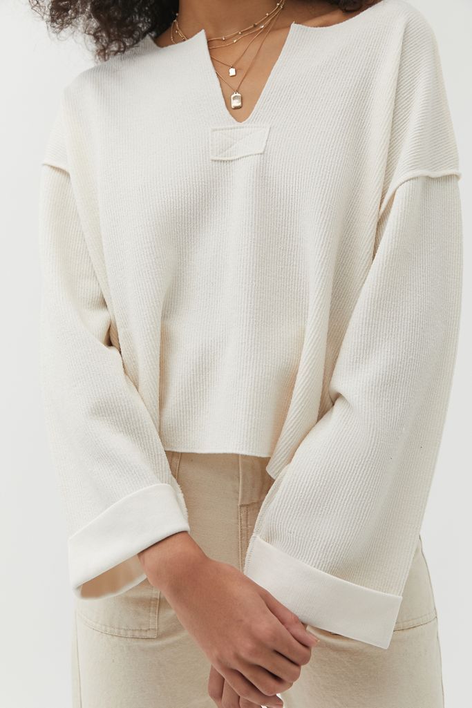 UO Jax Inside Out Notch Neck Top | Urban Outfitters (US and RoW)