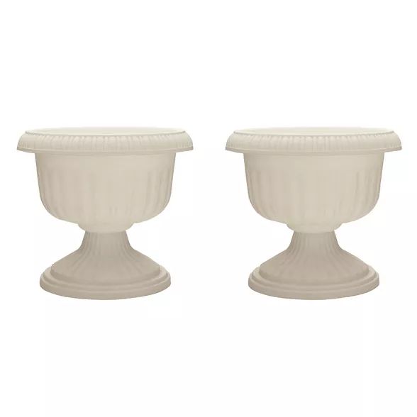 Southern Patio Dynamic Outdoor 18" Resin Grecian Urn Planter Pot, White (2 Pack) | Target