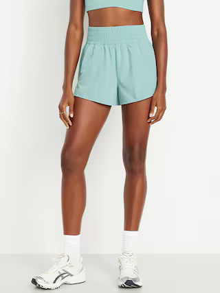 Extra High-Waisted Crinkle Run Shorts -- 3-inch inseam | Old Navy (US)