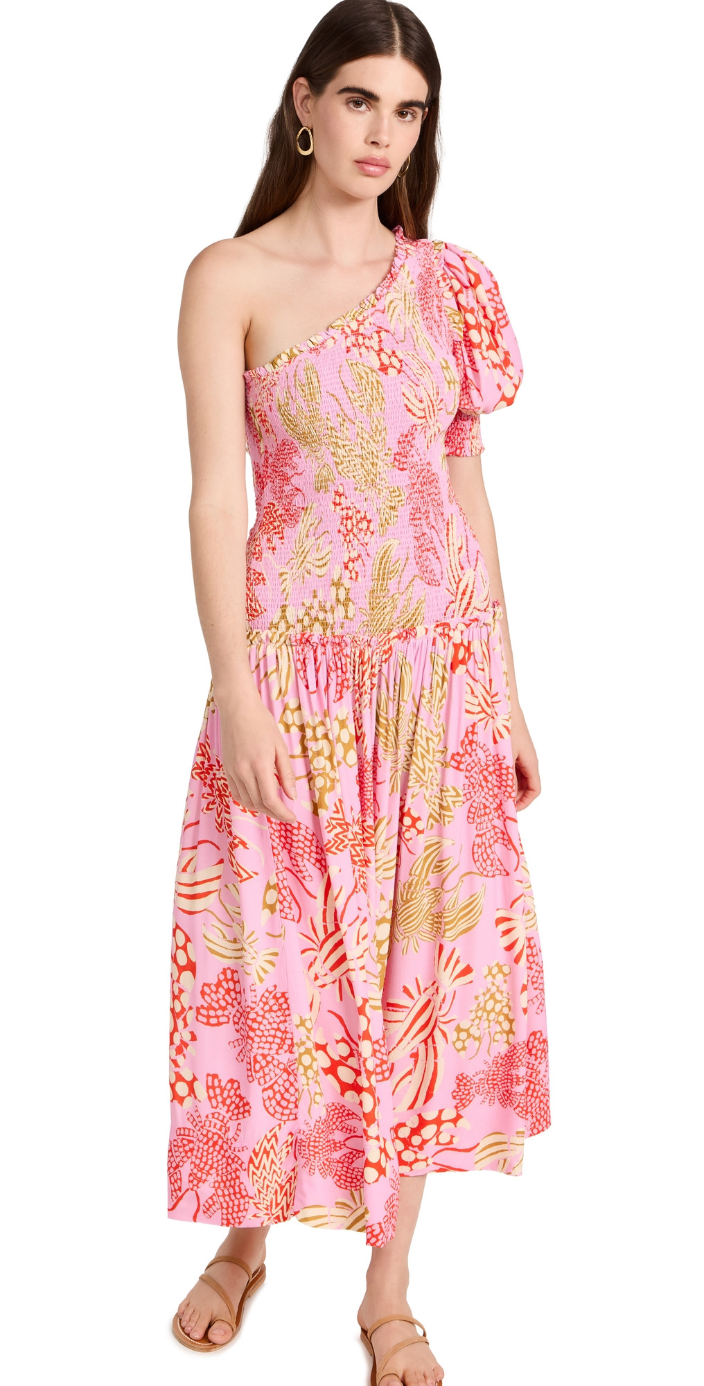 FARM Rio Mixed Lobsters Pink Midi Dress MIXED LOBSTERS PINK XS | Shopbop