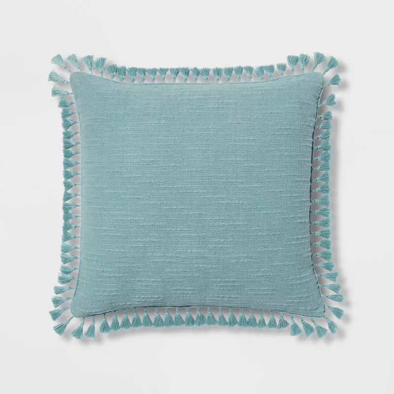 Euro Textured Slub Tassel Decorative Throw Pillow - Threshold™ | Target
