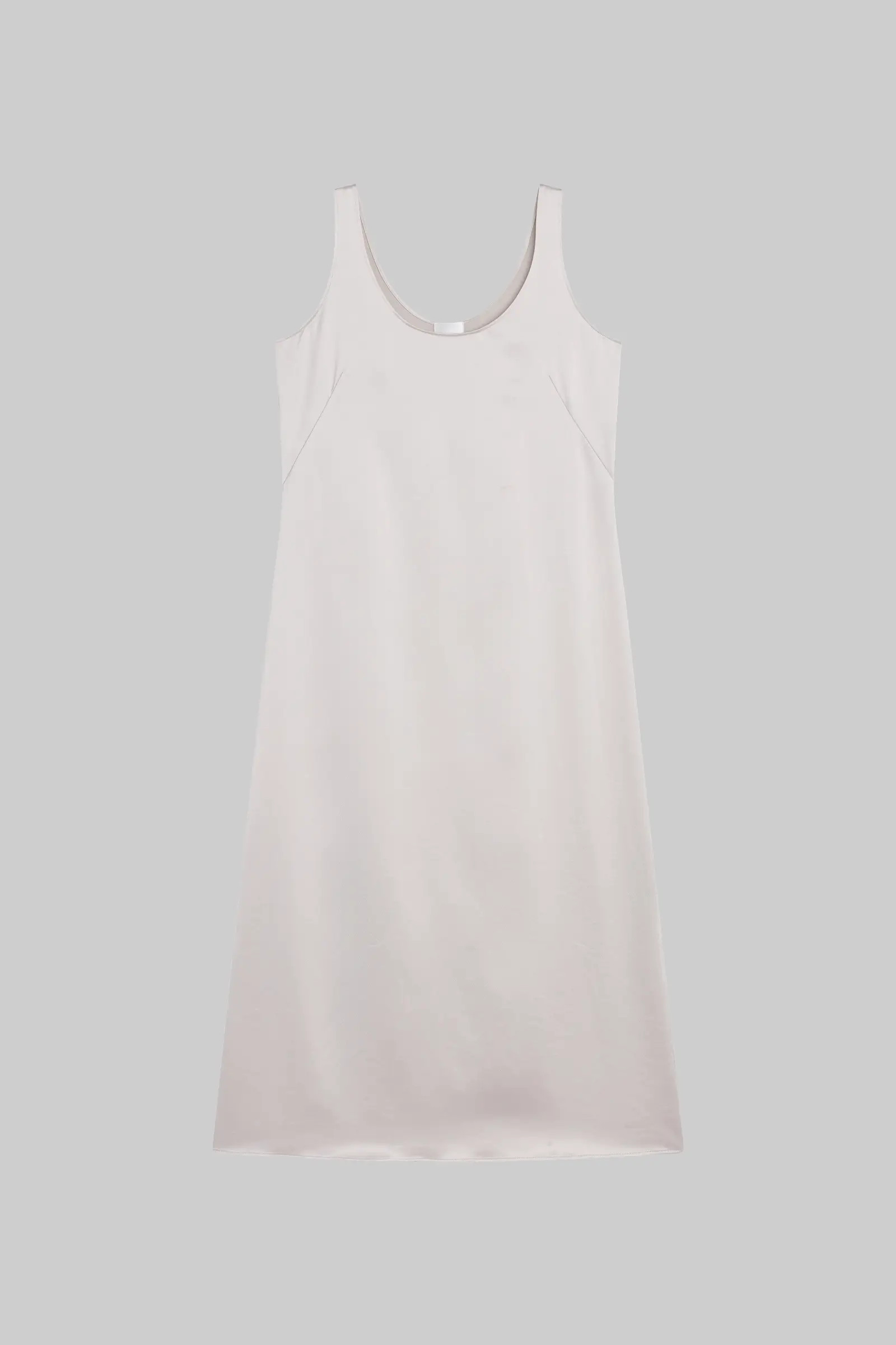 Barb Scoop Midi Dress in Cement in Satin | LESET