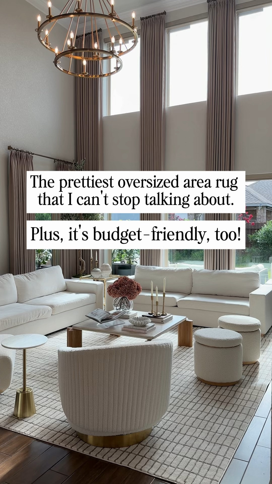 #ad The prettiest oversized area rug that I can't stop talking about. Plus, it's budget-friendly, too! @Wayfair #wayfair #wayfairpartner

#LTKHome #LTKSaleAlert