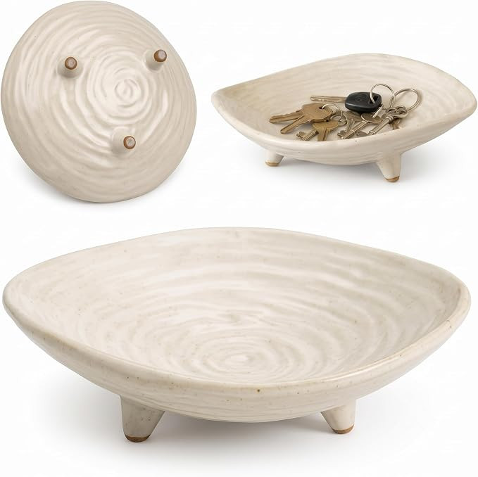 Small Decorative Bowl, 6” Ceramic Key Bowl for Entryway Table, Multi-Purpose Decorative Bowls f... | Amazon (US)