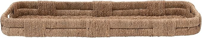 Creative Co-Op Hand-Woven Bankuan Handles Tray, 38"L x 12"W x 4"H, Natural | Amazon (US)