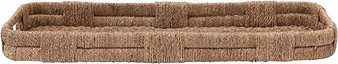 Creative Co-Op Hand-Woven Bankuan Handles Tray, 38"L x 12"W x 4"H, Natural | Amazon (US)