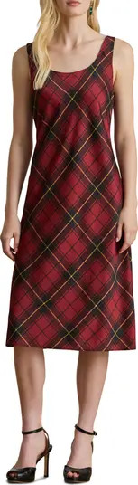 Plaid Satin Sleeveless Cocktail Dress | Nordstrom
