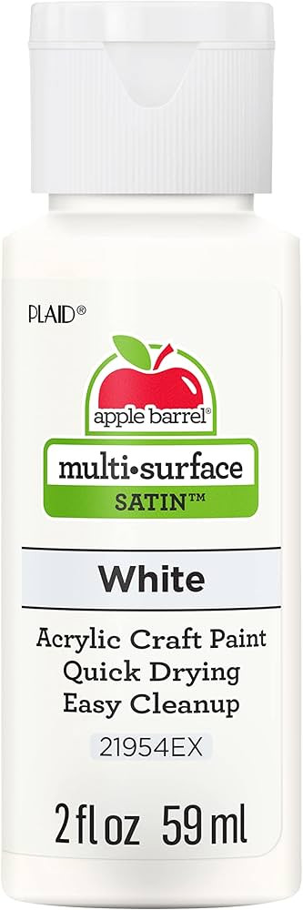 Apple Barrel Multi Surface Acrylic Paint, 2 oz, White 2 Fl Oz | Amazon (US)